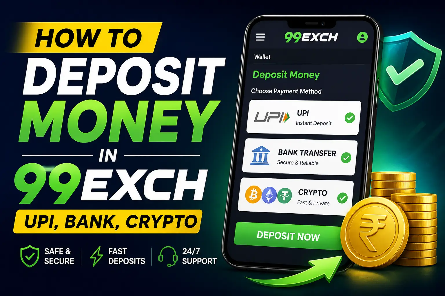 How to Deposit Money in 99exch (UPI, Bank, Crypto Guide)